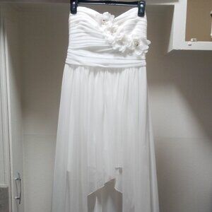 City Triangles white strapless sheer dress